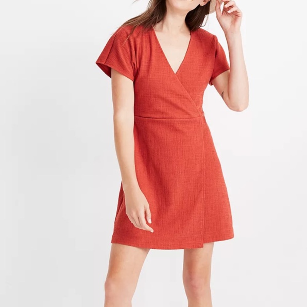 Madewell Cross-Front Flutter-Sleeve Mini Dress In… - image 1